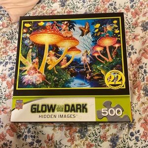 500 pieces glow in the dark mushroom puzzle